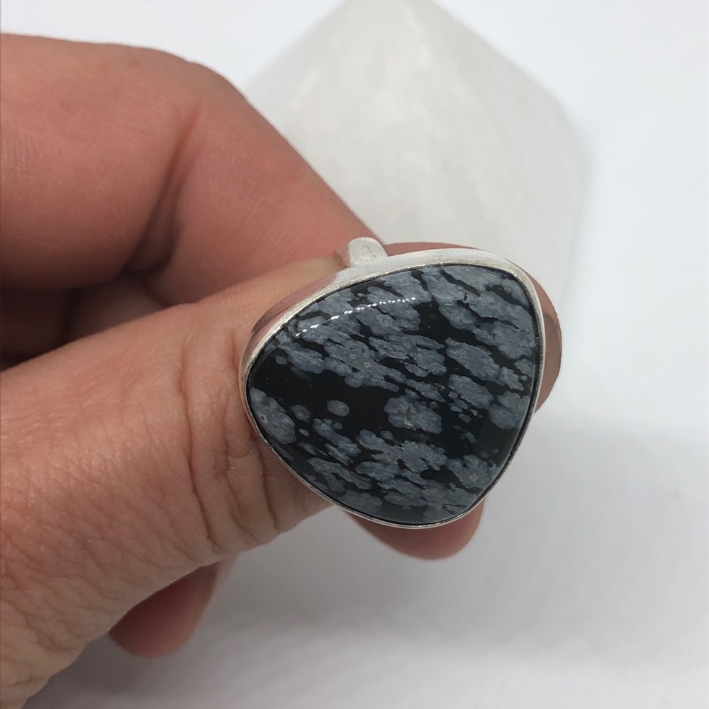 Snowflake Obsidian Ring - Picture 2 of 4